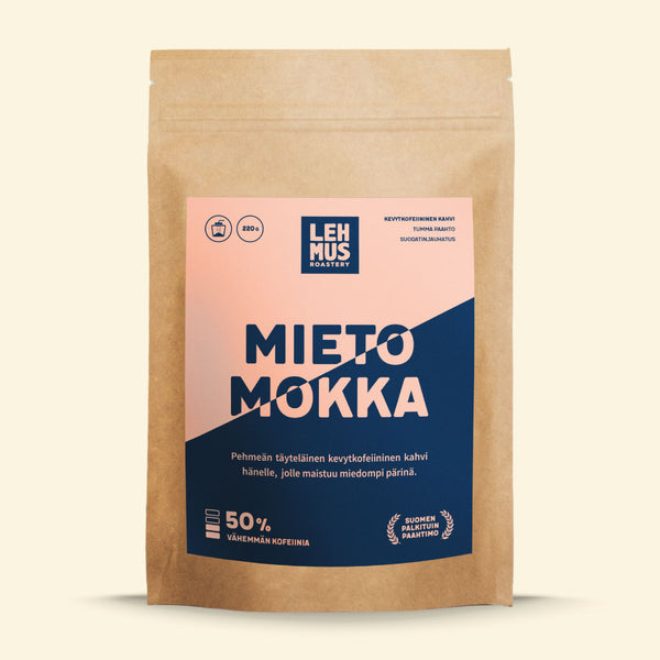 Mieto Mokka – kevytkofeiininen kahvi, tumma paahto